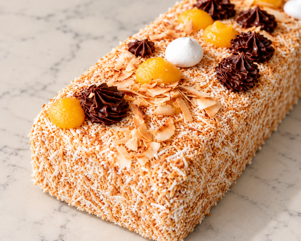 Portuguese Lamington Cake close up