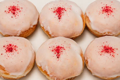 Raspberry Rhubarb Donut